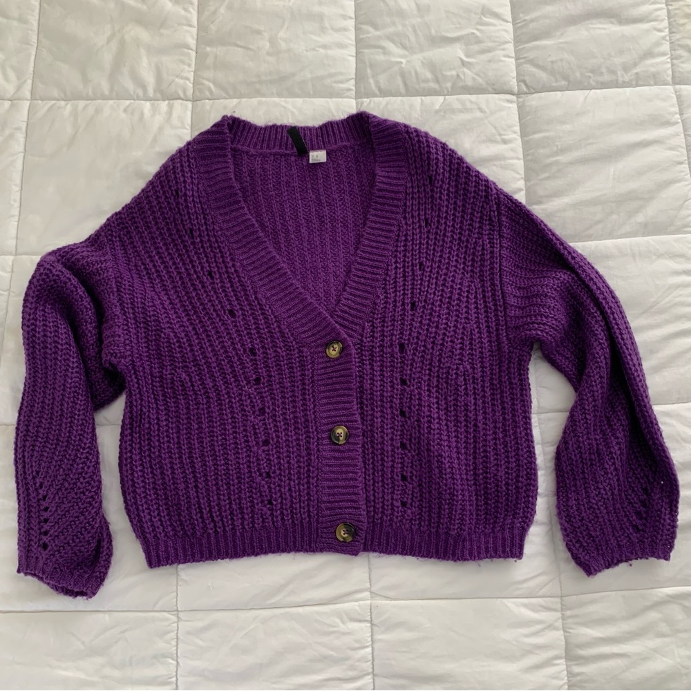 COPY - H&M Purple Chunky Knit Cardigan